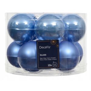 Bombki choinkowe błękitne 6cm 10 szt. szklane matowe i błyszczące 146981150 - Szezonális dekoráció