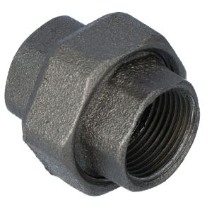 Egyenes anya lapos dupla csavaros csatlakozás 1" fekete U1, NR 48, NR 330 OPAL