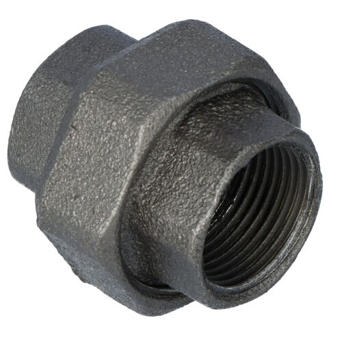 Egyenes anya lapos dupla csavaros csatlakozás 1" fekete U1, NR 48, NR 330 OPAL 146981320