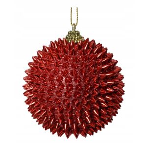 Törhetetlen piros karácsonyfa gömbdísz 8 cm 146981428 - Szezonális dekoráció