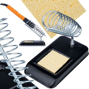 Univerzális fém forrasztópáka tartó hegytisztító szivaccsal 127,5 x 64 mm