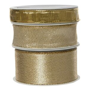 Wstążka świąteczna do prezentów złota 4m różne szerokości