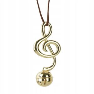 Zawieszka choinkowa bombka nutka złota 10cm błyszcząca 1szt