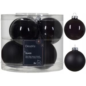 db-os fekete üveg karácsonyfadísz szett, 6 cm 146982722 - Szezonális dekoráció