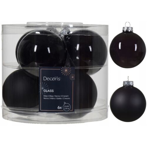 db-os fekete üveg karácsonyfadísz szett, 6 cm 146982722