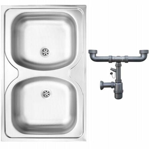 medencés, rátétes mosogató, 80x50, szatén kivitelben, Apollo szifonnal 146983642