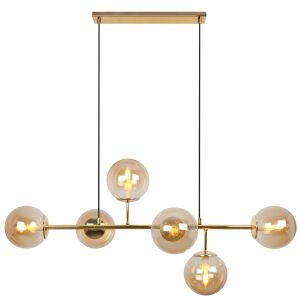 SIENA ARANY MENNYEZETI LÁMPA 6 IZZÓS MÉZ SZÍNŰ, E14 HOSSZÚ SZÁRÚ 146983758 - Lámpa & Világítás