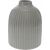 Szürke dekoratív porcelán váza, 16 x 12 cm, bordázott design