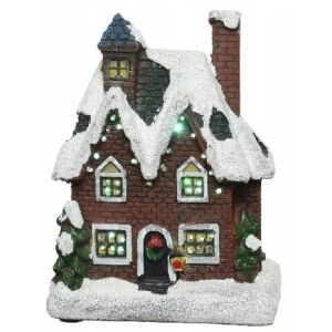 LED karácsonyi díszes házikó figura 12 cm 146985712 - Karácsony