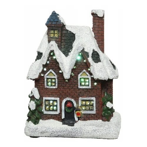 LED karácsonyi díszes házikó figura 12 cm 146985712