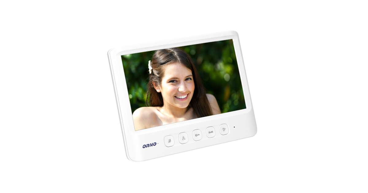 Videointerfon pentru o familie IMAGO ORNO OR-VID-MC-1059/W, color, monitor ultra-plat LCD 7", control automat al portilor, 16 sonerii, infrarosu, alb/negru 95382567