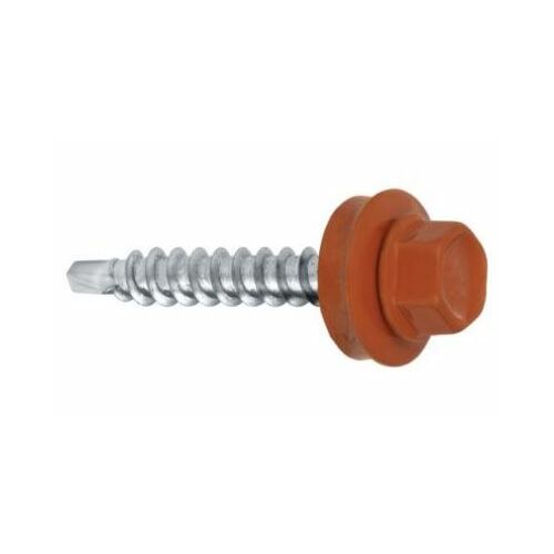 ÖNFÚRÓ CSAVAR 4.8x25mm RAL 8004 önfúró csavar fém tetőfedéshez, közeli kép - Csavar