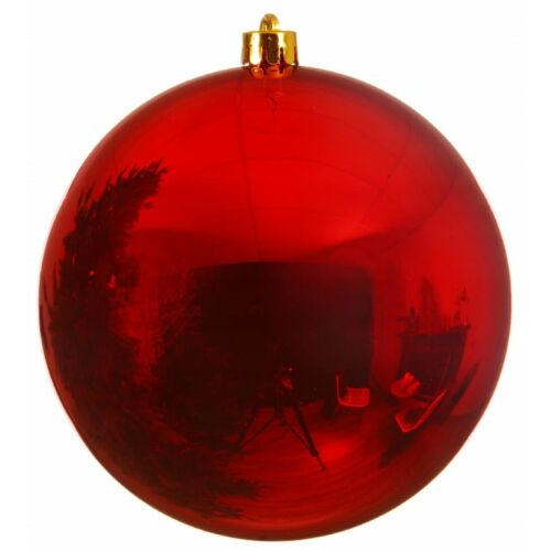 Piros karácsonyfa gömbdísz 25 cm nagy fényes 1 db 146987106