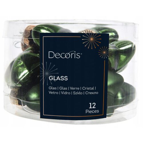 12 db-os üveg karácsonyfadísz szett, 4 cm-es zöld csillagokkal 146988864