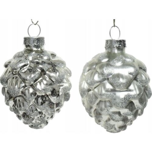 Karácsonyi gömbdíszek ezüstből, 6 db-os szett, 7 cm 146990815