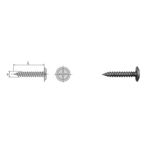 FOSZFÁZÁLT 4,2x65mm Alátétfejű Csavar vékony lemezekhez 