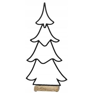 Karácsonyi figura, fém karácsonyfa, 27x6,5x13cm, fekete 146993932 - Karácsony