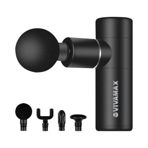 Vivamax F-01 Akkus masszázspisztoly 4 masszázsfejjel - Fekete