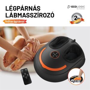 EcoLogic FE-5307 Légpárnás lábmasszírozó készülék hőterápiával - Fekete