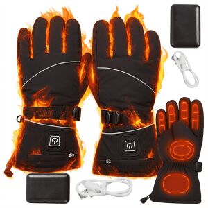 Síkesztyű, téli fűthető elektromos kesztyű, 2x külső akkumulátor