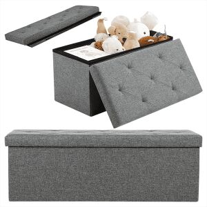 Nagy puff ruhatároló, tároló, játékoknek vagy ruhák tárolására, üléssel, 78x38x38