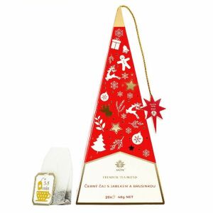 AROME zamatos tea piros karácsonyi piramis díszdobozban - 20x2 g teafilter - almával és  áfonyával 147001668 - Teaválogatás