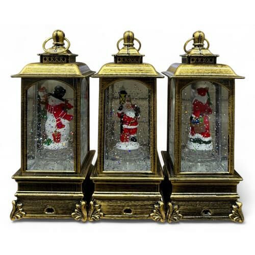 Коледен фенер със светещи лампички, LED с ефект на снеговалеж 147004849