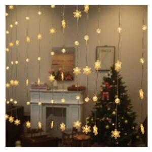 Ghirlandă luminoasă LED în formă de fulg de zăpadă, 8 programe, 5 m, alb cald 147004954 - Ghirlande luminoase