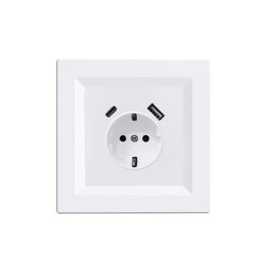 Leziter Nova földelt csatlakozóaljzat USB csatlakozóval 2A fehér kerettel 147011449 - Leziter