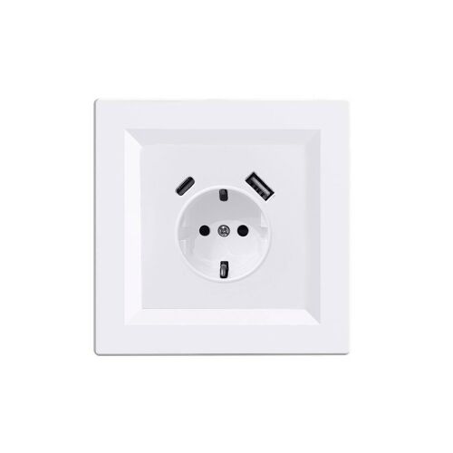 Leziter Nova földelt csatlakozóaljzat USB csatlakozóval 2A fehér kerettel 147011449