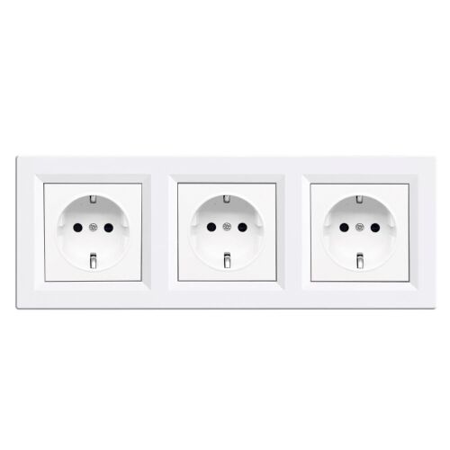 Leziter Nova III három földelt csatlakozóaljzat dugalj 16A 250V fehér kerettel 147011507