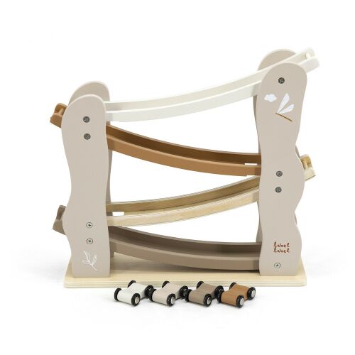 Label-Label fából készült versenypálya nugát színben - Fajáték 147014886