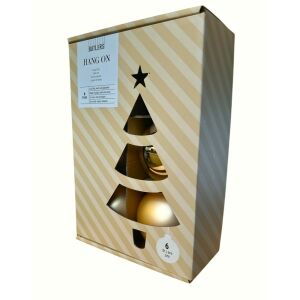 HANG ON üveg karácsonyfadísz 6 darabos készlet Ø 8 cm , pezsgőszín 147015529 - Karácsonyfadísz