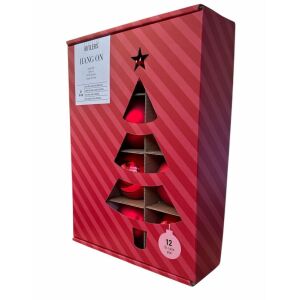 HANG ON üveg karácsonyfadísz 12 darab Ø 6 cm , piros 147015527 - Karácsonyfadísz