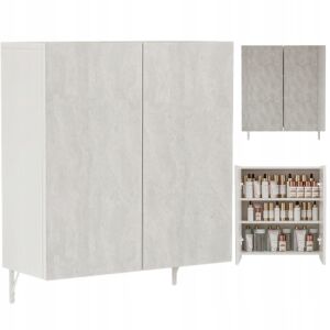 Wandschrank für Badezimmer mit Spiegel über dem Waschbecken, 2 Türen, weiß, modern 147016489 - Badezimmerschrank