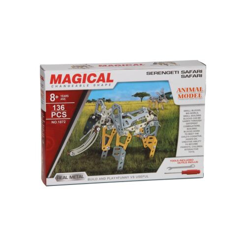 Fémépítőkészlet, elefánt, 136 darabos. 147020785