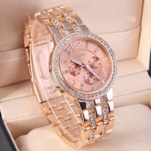 Geneva Gold Kristályokkal Díszített Elegáns Női Karóra