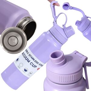 Termos din Oțel Inoxidabil Izolat Termic cu Mâner Pliabil pentru Băuturi Calde și Reci, 700ml 147031167 - Transportatori de alimente și băuturi