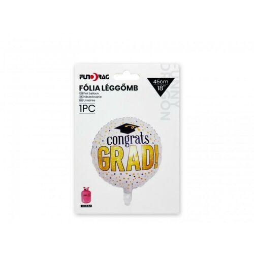 Lufi fólia ballagós Congrats Grad 45cm csillagos ballagós fekete arany 147036933