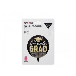 Lufi fólia Congrats Grad ballagós 45cm fekete 147036934 - Ajándék kütyü