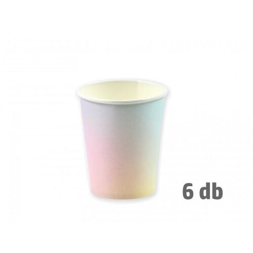 Papírpohár lila zöld szivárványos 6db 250ml 147037053 - Lakásdekoráció