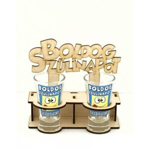 Fa pálinkás pohár tartó - Boldog Szülinapot – Szülinapi Ajándékok 147037154 - Ajándék kütyü