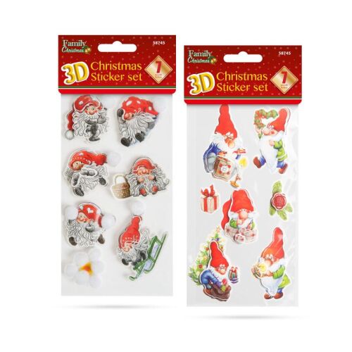 Family Christmas 3D Karácsonyi matrica szett manó mintákkal - Csomagolópapír