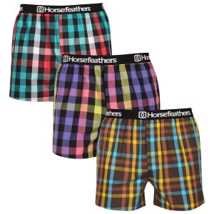3PACK férfi rövidnadrágHorsefeathers Agyagcsomag 4 (AM283D) L