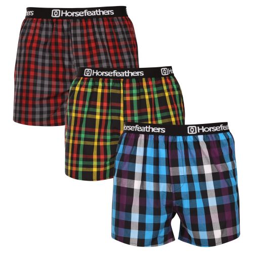 3PACK férfi rövidnadrágHorsefeathers Agyagcsomag 1 (AM283A) L