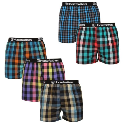 5PACK férfi rövidnadrágHorsefeathers Agyagcsomag 1 (AM284A) M