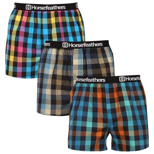 3PACK férfi rövidnadrágHorsefeathers Agyagcsomag 5 (AM283E) L