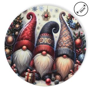 Műanyag kerek tálca Arcátlan manó trió 33cm