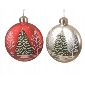 Üveg karácsonyfadíszek, 2 db, 8 cm 147055652 - Karácsonyfadísz
