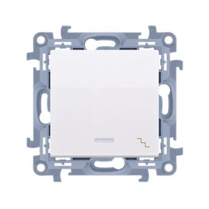 Lépcsőház kapcsoló LED háttérvilágítással (modul) 10 AX, 250 V~, csavaros sorkapcsok, fehér Simon10
